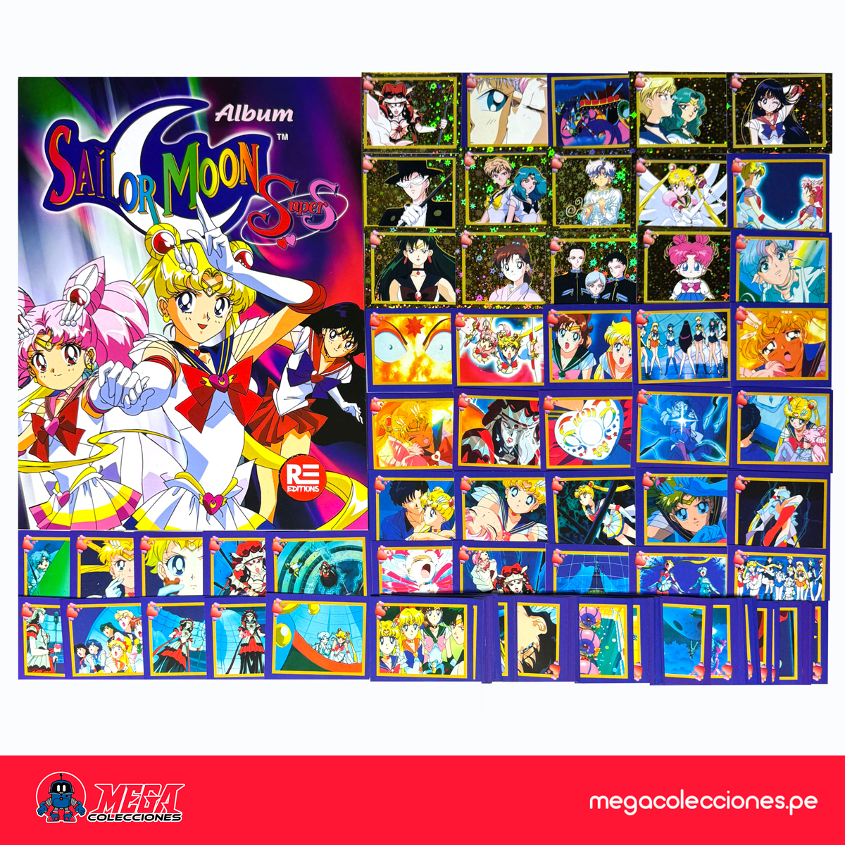 Álbum Sailor Moon Super S (Reedición Salo) + Set completo de figuras para pegar